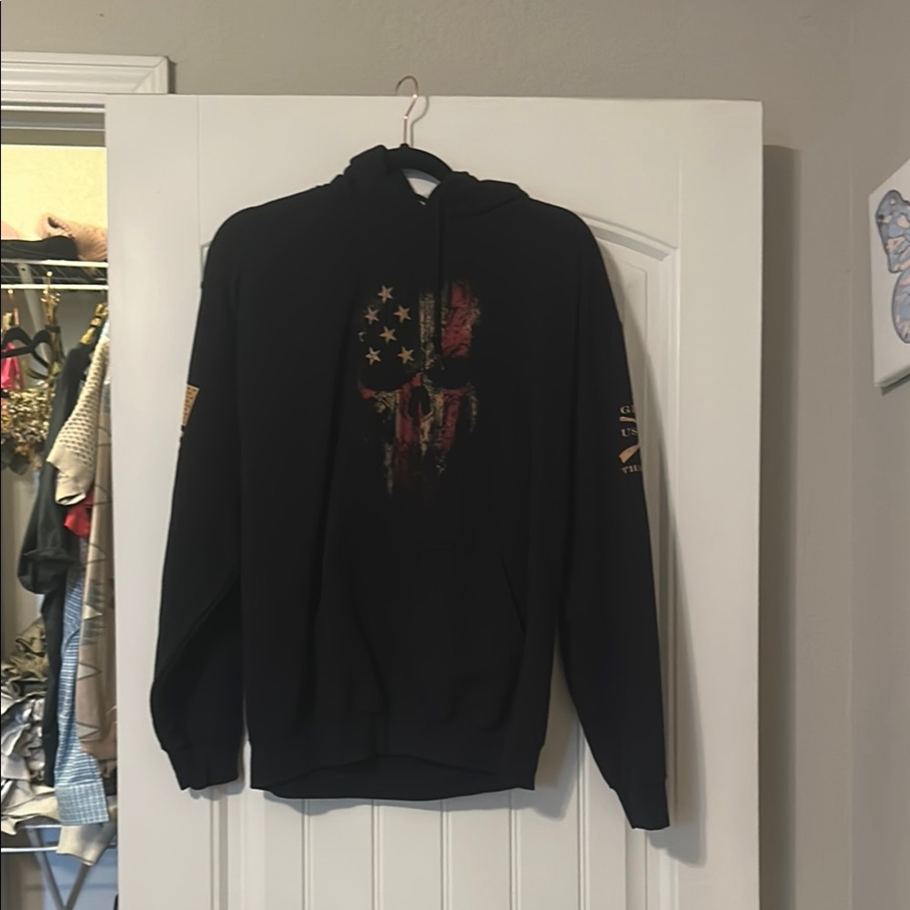 Grunt Style Black Hoodie with Rifle Design